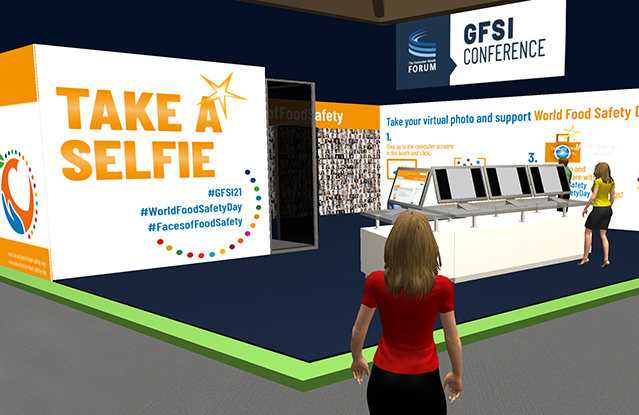 A booth in the exhibition hall of the event the GFSI were hosting.